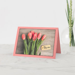 Cartes Pour Fêtes Annuelles Joyeuse Fête des Mères Jolies Tulipes Roses avec É