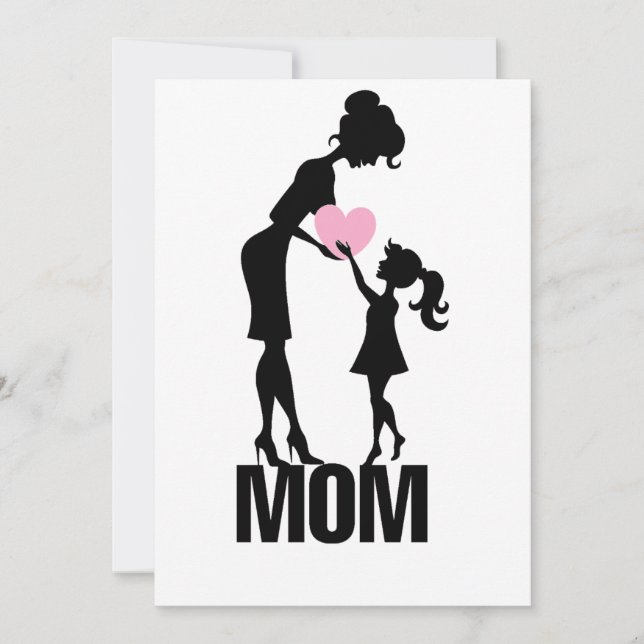 Cartes Pour Fêtes Annuelles Joyeuse Fête des mères Maman et Petite Fille (Devant)