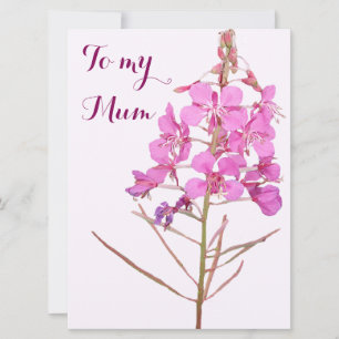 Cartes Pour Fêtes Annuelles Joyeuse fête des Mères rose fleur sauvage boho flo