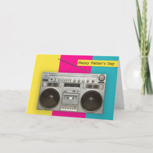 Cartes Pour Fêtes Annuelles Joyeuse Fête des Pères Humour Boombox Vintage