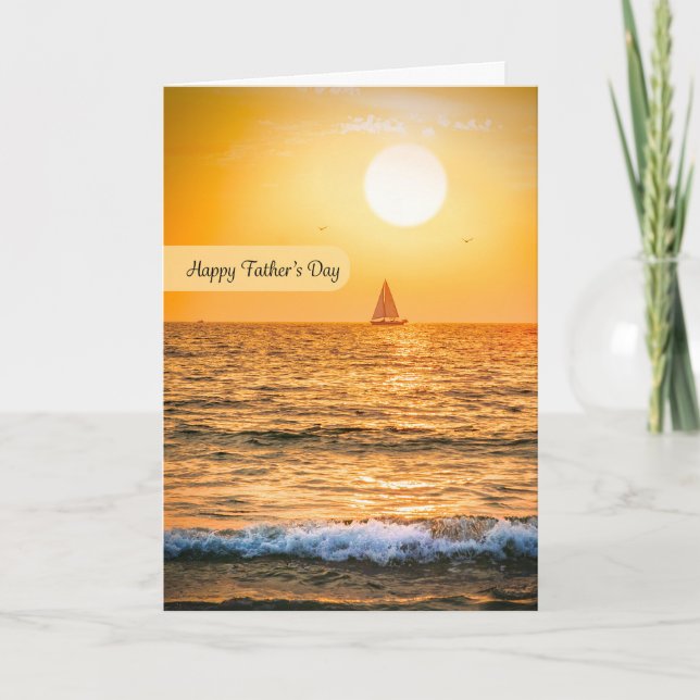 Cartes Pour Fêtes Annuelles Joyeuse fête des pères Photographie de coucher de  (Devant)