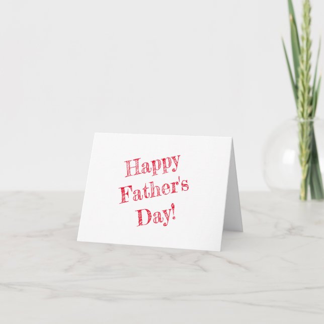 Cartes Pour Fêtes Annuelles Joyeuse Fête des Pères texte rouge (Devant)