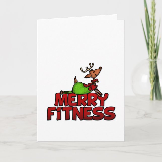 Cartes Pour Fêtes Annuelles Joyeuse forme physique - yoga - renne dans la (Devant)