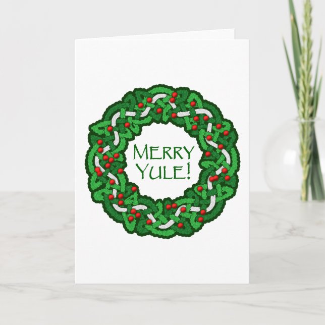 Cartes Pour Fêtes Annuelles Joyeuse guirlande celtique de Noël (Devant)