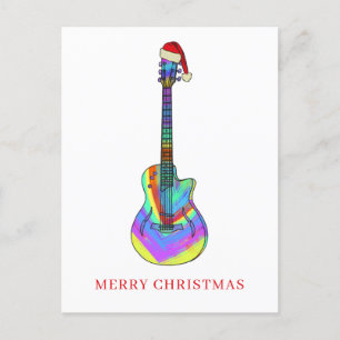 Cartes Pour Fêtes Annuelles Joyeuse guitare de Noël colorée