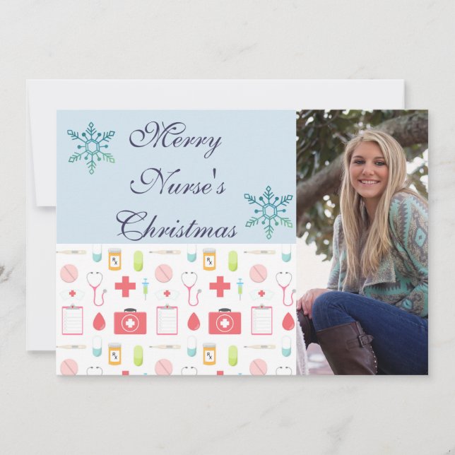 Cartes Pour Fêtes Annuelles Joyeuse infirmière de Noël (Devant)