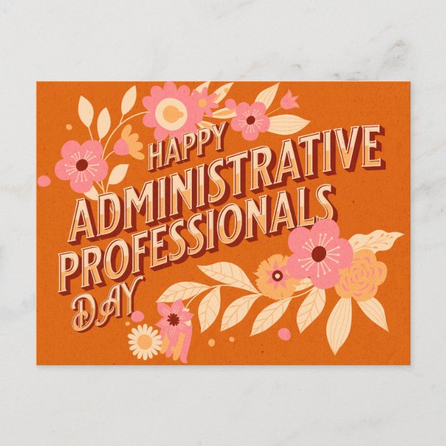 Cartes Pour Fêtes Annuelles Joyeuse journée des professionnels administratifs  (Devant)