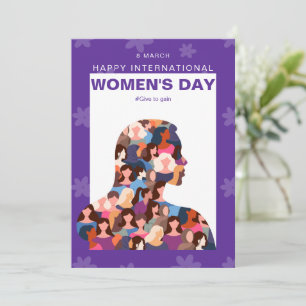 Cartes Pour Fêtes Annuelles Joyeuse Journée internationale des femmes pourpre