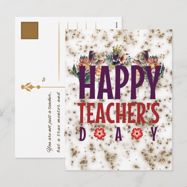 Cartes Pour Fêtes Annuelles Joyeuse Journée nationale des enseignants Apprécia (Devant / Derrière)