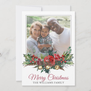Cartes Pour Fêtes Annuelles Joyeuse photo de Noël familiale 