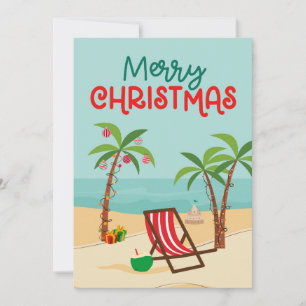 Cartes Pour Fêtes Annuelles Joyeuse plage de Noël