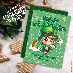 Cartes Pour Fêtes Annuelles Joyeuse Saint-Patrick celtique arc-en-ciel mignon 