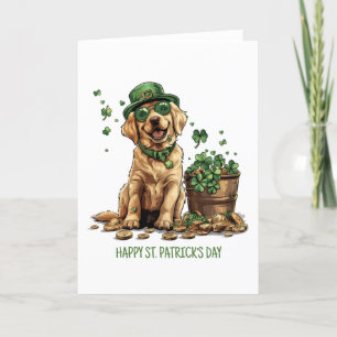 Cartes Pour Fêtes Annuelles Joyeuse Saint-Patrick Labrador Retriever Chien