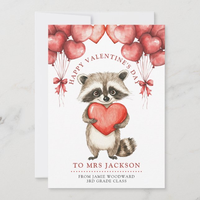 Cartes Pour Fêtes Annuelles Joyeuse Saint-Valentin aux enseignants    (Devant)