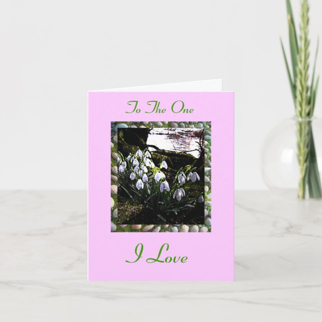 Cartes Pour Fêtes Annuelles Joyeuse Saint Valentin avec les Snowdrops (Devant)