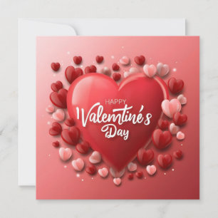 Cartes Pour Fêtes Annuelles Joyeuse Saint-Valentin Cœur Rouge Amour