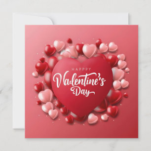 Cartes Pour Fêtes Annuelles Joyeuse Saint-Valentin Cœur Rouge Amour