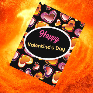 Cartes Pour Fêtes Annuelles Joyeuse Saint-Valentin Cœurs de gemme étincelants