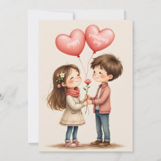 Cartes Pour Fêtes Annuelles Joyeuse Saint-Valentin Couple Mignon