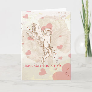 Cartes Pour Fêtes Annuelles Joyeuse Saint-Valentin Cupidon Fleur Coeur