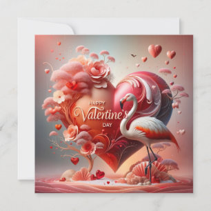 Cartes Pour Fêtes Annuelles Joyeuse Saint-Valentin Flamingo