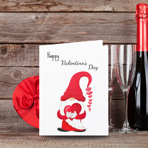 Cartes Pour Fêtes Annuelles Joyeuse Saint-Valentin Gnome au cœur rouge