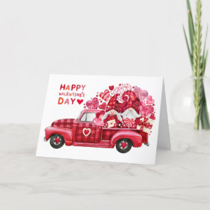 Cartes Pour Fêtes Annuelles Joyeuse Saint-Valentin Gnomes et cœurs aquarelle