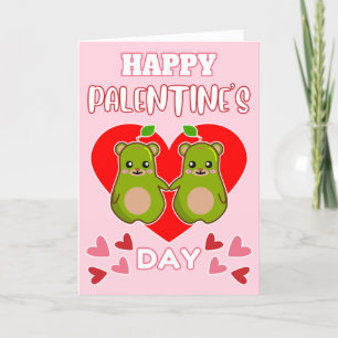 Cartes Pour Fêtes Annuelles Joyeuse Saint-Valentin Joli Couple d'Ours en Poire