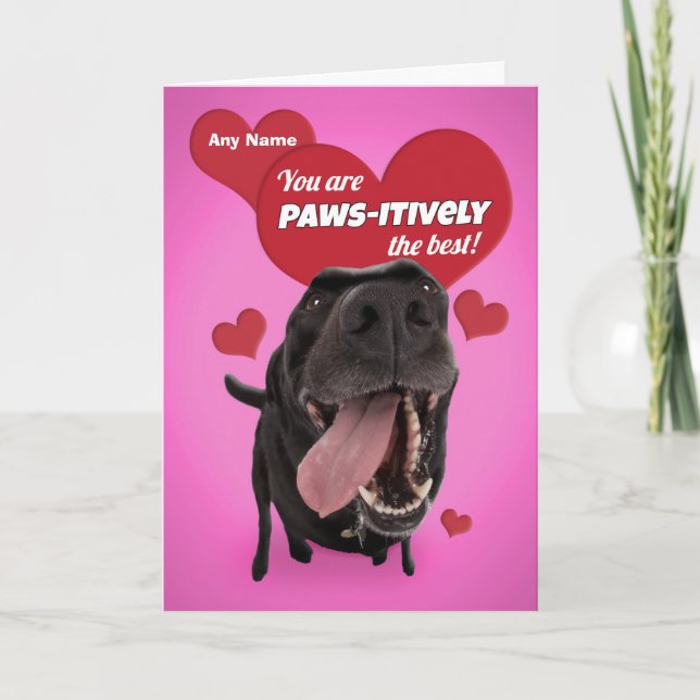 Cartes Pour Fêtes Annuelles Joyeuse Saint-Valentin Nom Personnalisé Chien Drôl (Devant)