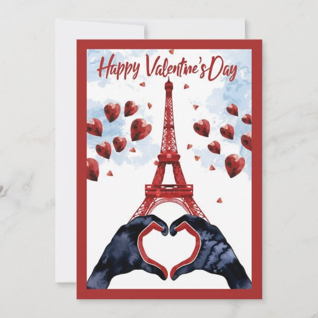 Cartes Pour Fêtes Annuelles Joyeuse Saint-Valentin Paris (Devant)