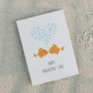 Cartes Pour Fêtes Annuelles Joyeuse Saint-Valentin Poissons Dorés Cœur d'Amour