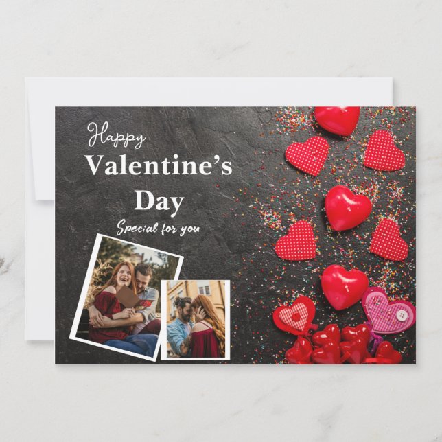 Cartes Pour Fêtes Annuelles Joyeuse Saint-Valentin votre photo (Devant)