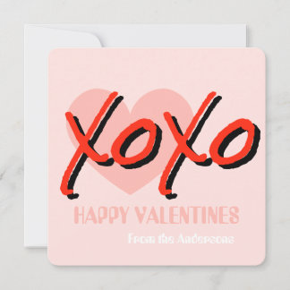 Cartes Pour Fêtes Annuelles Joyeuse Saint-Valentin XoXo rose moderne