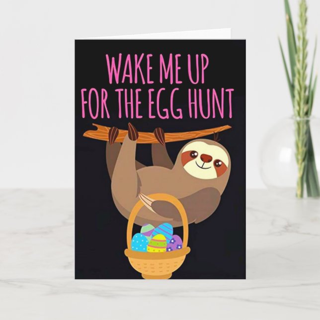 Cartes Pour Fêtes Annuelles Joyeuse Sloth de Pâques (Devant)