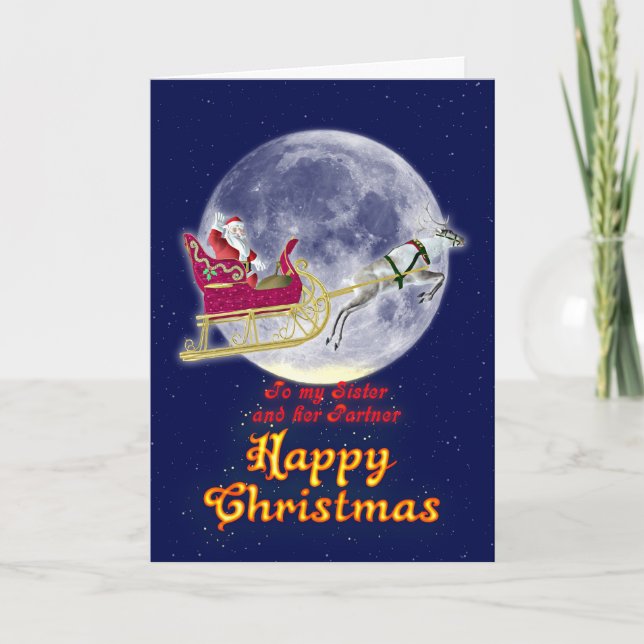 Cartes Pour Fêtes Annuelles Joyeuse soeur et partenaire de Noël (Devant)