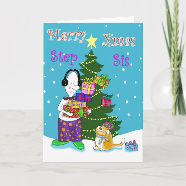 Cartes Pour Fêtes Annuelles Joyeuse soeur étape Xmas (Devant)