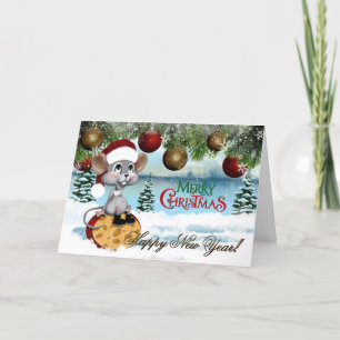 Cartes Pour Fêtes Annuelles Joyeuse souris de Noël