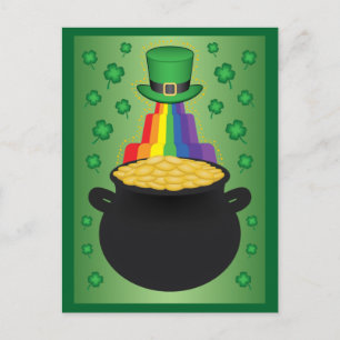 Cartes Pour Fêtes Annuelles Joyeuse St-Patrick Clover/Arc-en-ciel/Pot d'Or 