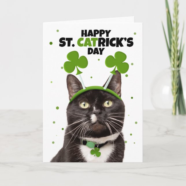 Cartes Pour Fêtes Annuelles Joyeuse St Patrick pour tout chat au bandeau (Devant)