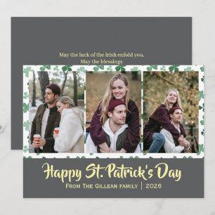 Cartes Pour Fêtes Annuelles Joyeuse St. Patrick shamrocks famille 3 photo