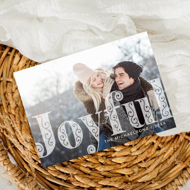 Cartes Pour Fêtes Annuelles Joyeuse superposition Corail Photo Noël (Créateur téléchargé)