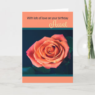 Cartes Pour Fêtes Annuelles Joyeuse Tante d'Anniversaire Belle Pêche Rose colo