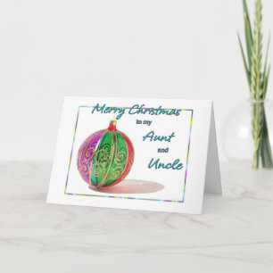 Cartes Pour Fêtes Annuelles Joyeuse Tante de Noël et oncle en verre multicolor