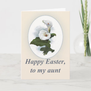 Cartes Pour Fêtes Annuelles Joyeuse Tante de Pâques, Belle Calla Blanche Lys