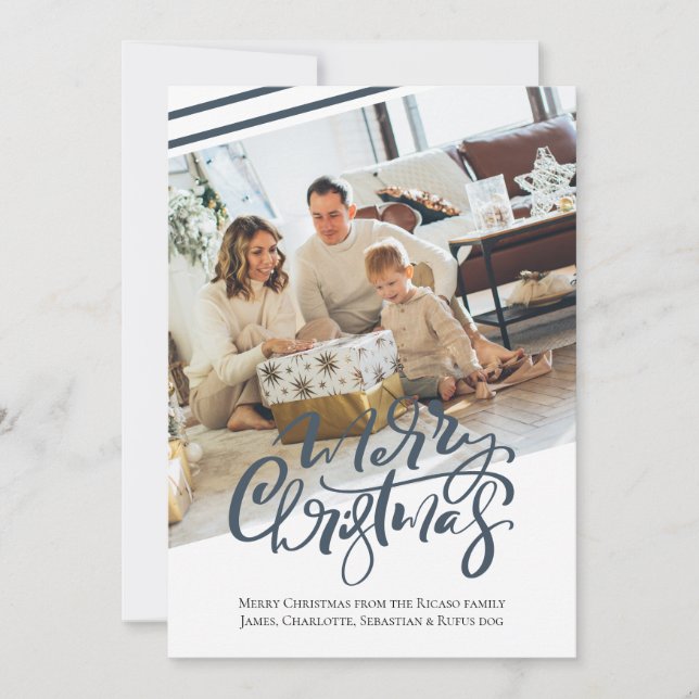 Cartes Pour Fêtes Annuelles Joyeuse Typographie de Noël (Devant)
