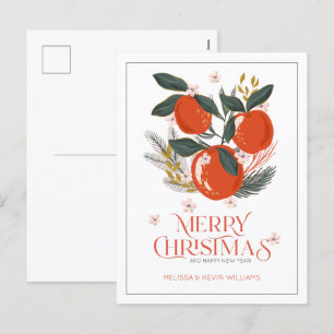 Cartes Pour Fêtes Annuelles Joyeuse typographie de Noël Bouquet de fruits de v