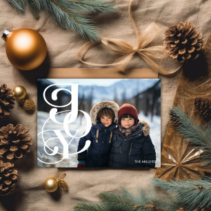 Cartes Pour Fêtes Annuelles Joyeuse Typographie moderne Élégant Minimal 1 Phot