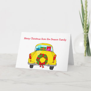 Cartes Pour Fêtes Annuelles Joyeuse voiture de Noël