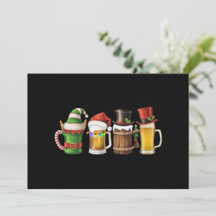 Cartes Pour Fêtes Annuelles Joyeuses bières de Noël Boire Père Noël Beer Lover