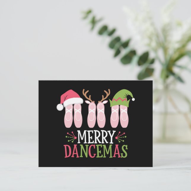 Cartes Pour Fêtes Annuelles Joyeuses Dancemas Noël Ballet Chaussures Danse (Debout devant)